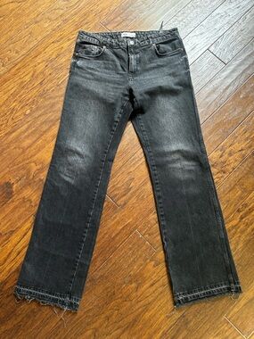 Zara Faded Wash Black High-Rise Jeans